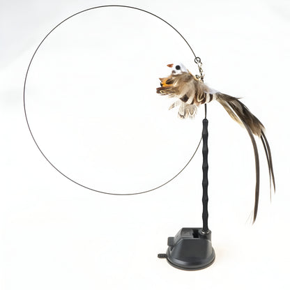 Bird/Feather Wand Cat Toy (With Suction Cup)